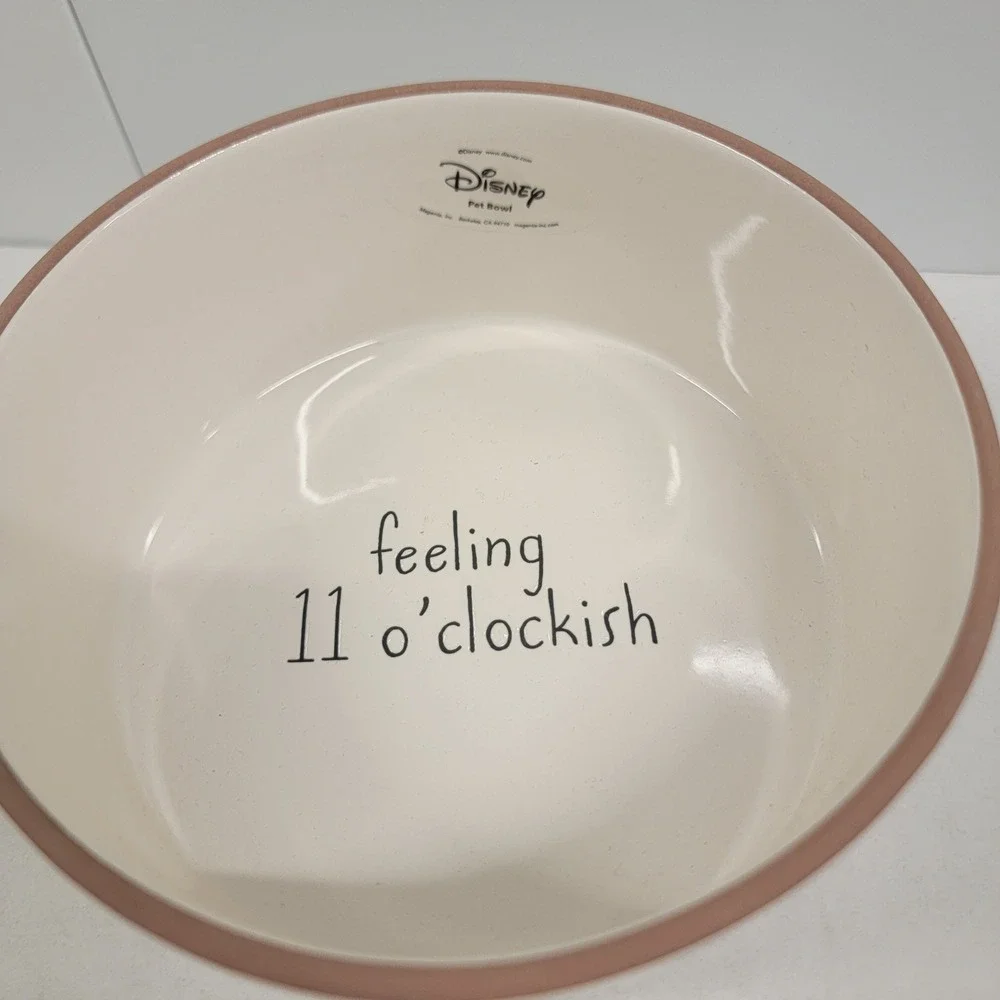 Rae Dunn Disney Winnie the Pooh Pet Bowl Feeling 11 O'clockish Ceramic Dog Dish